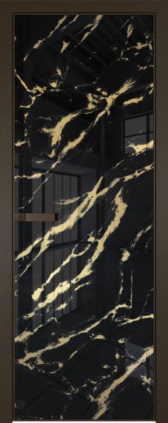 Межкомнатная дверь 1AGN Нефи черный узор золото - картинка 4