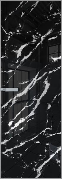 Межкомнатная дверь 1AGN Нефи черный узор серебро - картинка 7