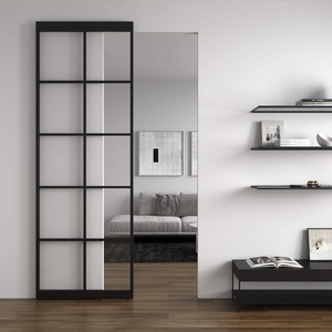 Алюминиевая межкомнатная дверь со стеклом